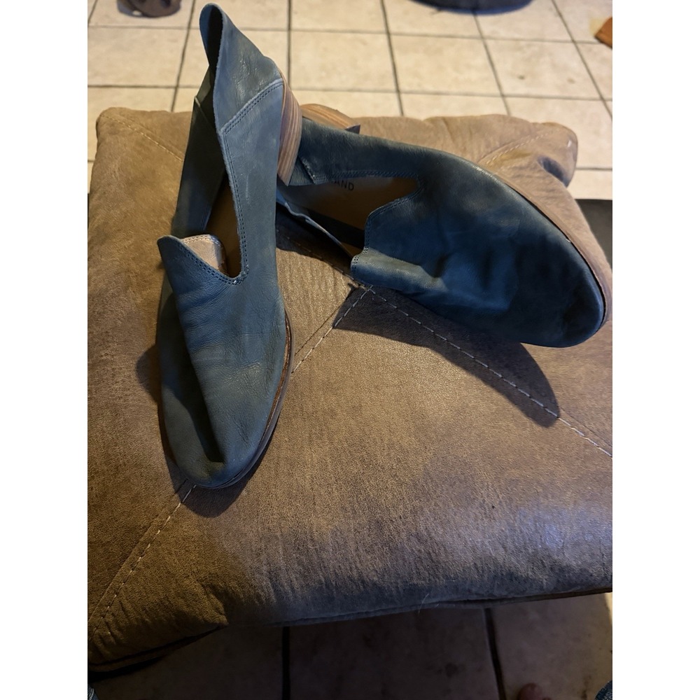 Lucky Brand Women's Black Leather Loafers Flats Size 10M Greenish/Gray